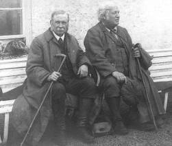 John Horne (left) and Ben Peach outside the Inchnadamph Hotel. Courtesy, BGS